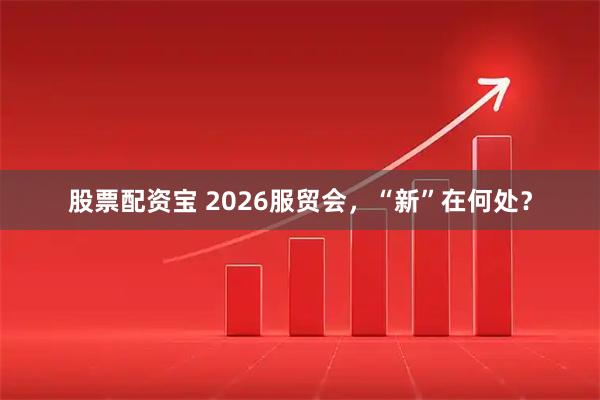 股票配资宝 2026服贸会，“新”在何处？
